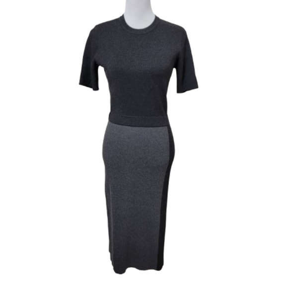 DKNY Sample Gray Shades Colorblock Knit Bodycon Dress, Exc. Used Condition - Picture 1 of 11